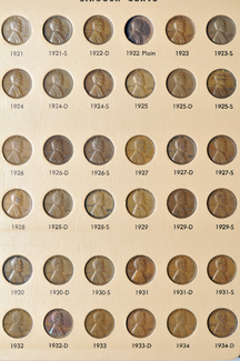 Collection of Lincoln cents, 1909 through 1958-D (no 1922 plain), in a Dansco 7100 album.