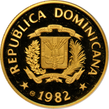 Dominican Republic - 1982 Gold 200-pesos Proof, .497 oz.