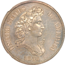 Judd-239: 1859 half-dollar, NGC PF-61.