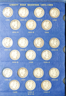 Collection of Barber quarters in a Whitman album.