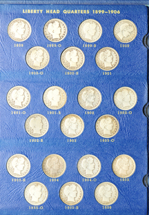 Collection of Barber quarters in a Whitman album.