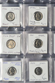 Specialized collection of Jefferson nickels in two albums.