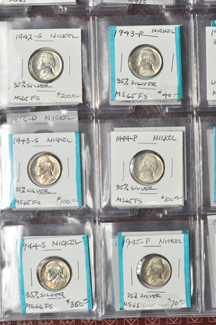 Specialized collection of Jefferson nickels in two albums.