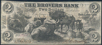 $2 Drovers Bank - William Kidder Advertising Note PMG VF-30 EPQ.