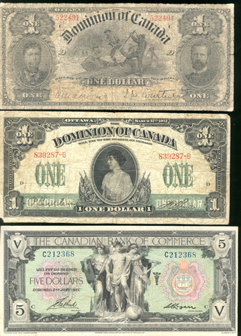 Canada - Three Large Type notes, as described.