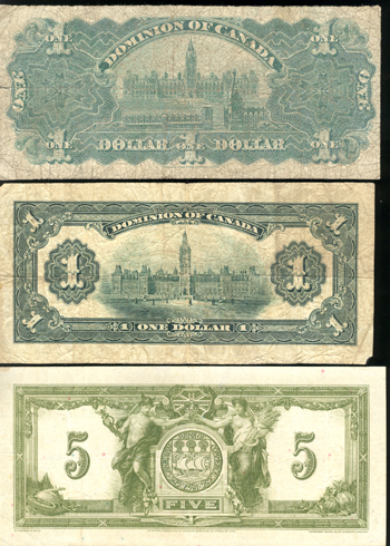 Canada - Three Large Type notes, as described.