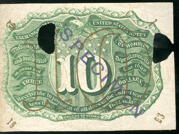 10-cent Experimental Note, as described.