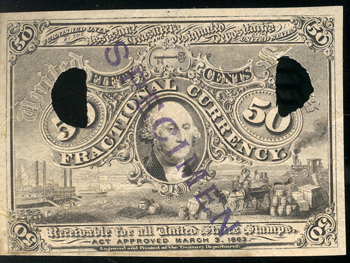 50-cent Experimental Note, as described.