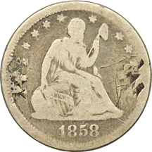 Love Tokens - Group of six on Seated quarters