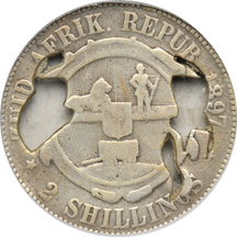 Engraved and Cut-Out Token on South Africa 2-shillings