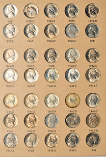 Complete collection of Jefferson nickels in a Dansco 7113 album