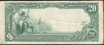 1902 $20 Greenville, IL Charter# 9734 Blue Seal VF/pinholes.