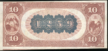 1882 $10 Hackettstown, NJ Charter# 1259 Brown Back VF.