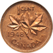 Canada - 1948 cent, Pittman Pedigree NGC MS-65 RD.