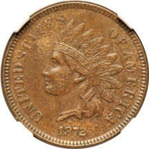 1872 Shallow N (Snow-10b) NGC AU-55 BN.