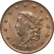 1818 NGC MS-62 BN.