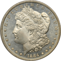 1879-S ANACS MS-65 PL, and an 1884 ANACS MS-63 CAMEO PL.