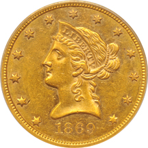 1869-S PCGS AU-55.