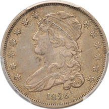 1836 (B-1, DS-6) PCGS XF-45.