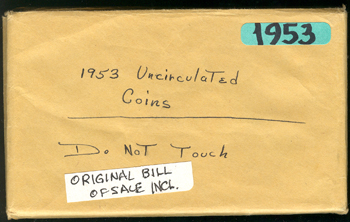 1953 in original government envelope with original bill of sale