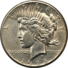 Complete collection of Peace dollars in a Dansco 7175 album.