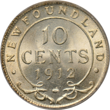 Newfoundland - 1912 10-cents PCGS MS-66.