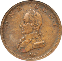 Washington cent, Military Bust NGC AU-55.