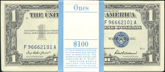 Pack of 1957 $1 CHCU.