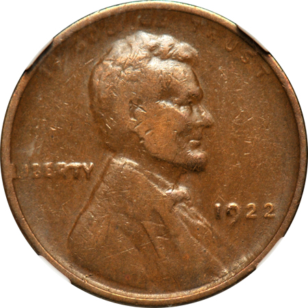 1922 Plain, Strong Reverse NGC F-15.