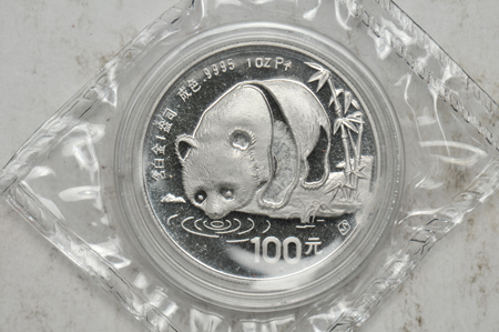 China - 1987 1oz Proof Platinum Panda, 100 Yuan, double sealed