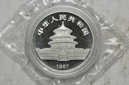 China - 1987 1oz Proof Platinum Panda, 100 Yuan, double sealed