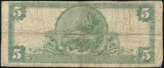 1902 $5 Commerce, OK Charter# 10689 Blue Seal VG.