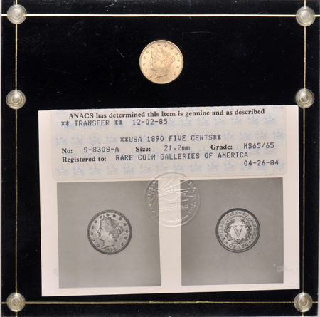 1890 ANACS MS-65 (photo certified).