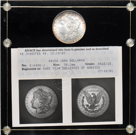 1884 Morgan dollar MS-63/65, and a 1937 Washington quarter PF-63/63 both ANACS (photo certified)