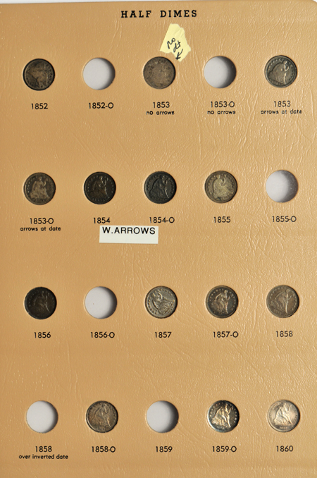 Forty-one half-dimes in a Dansco 6120 album.