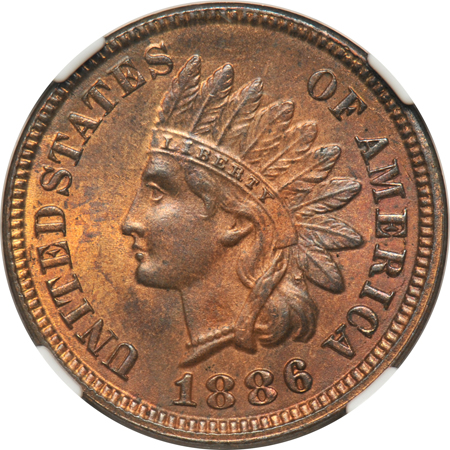 1886 Type 1. NGC MS-64 RB.