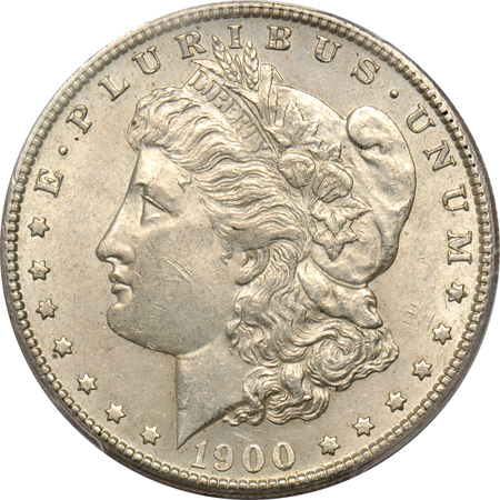 1889-S, 1897-O, and a 1900-S, all PCGS AU-58.