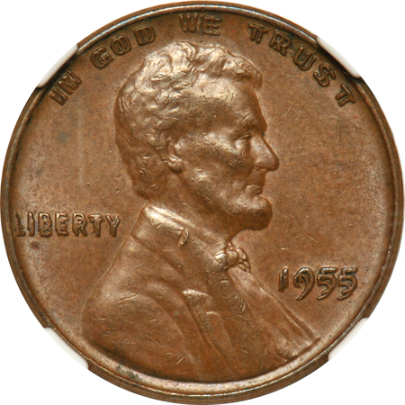 1955 Doubled Die Obverse NGC MS-62 BN.