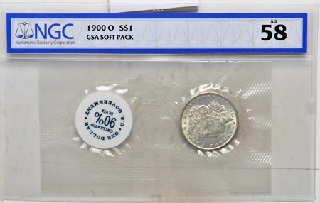 1900-O GSA Soft Pack NGC AU-58.