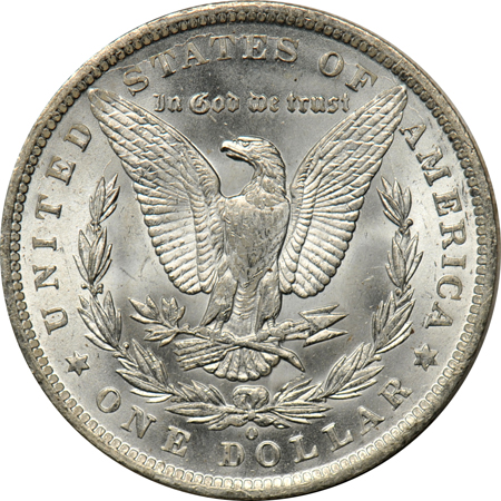 Twenty 1885-O Morgan dollars, all UNC.