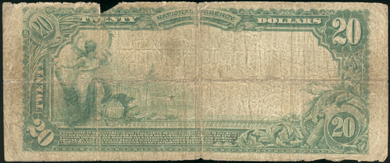 1902 $20 Clayton, MO Charter# 12333 Blue Seal Good.