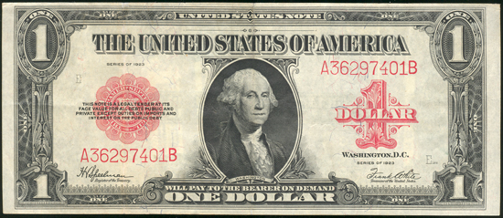 1923 $1 XF.