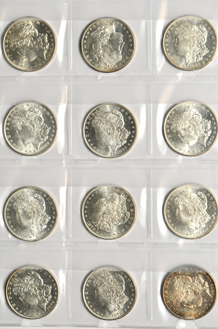 Twenty Morgan dollars from a mix date roll, all UNC.