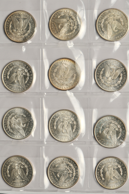 Twenty Morgan dollars from a mix date roll, all UNC.