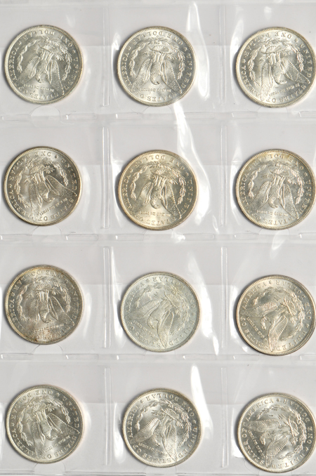 Twenty Morgan dollars from a mix date roll, all UNC.