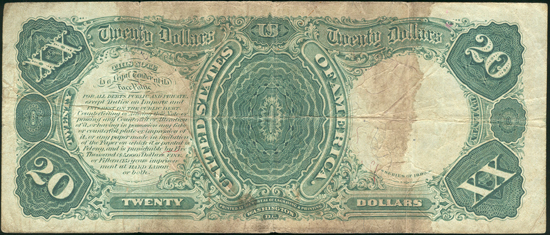 1880 $20 Small Seal Blue Numbers F.