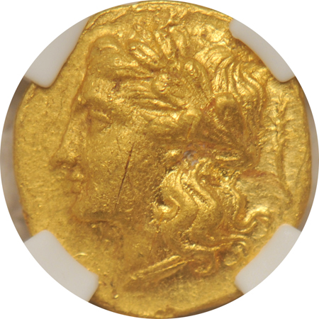 Ancient - Sicily - (214-211 BC) Gold Tauromemium, NGC MS