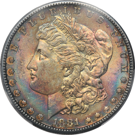 1881-S PCGS MS-64, and an 1899 NGC MS-65.