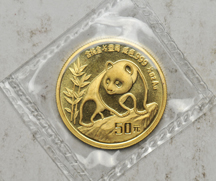 China - 1990 1/2oz Gold Panda, 50 Yuan, sealed