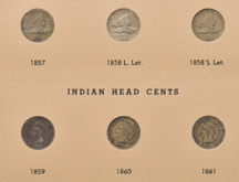 Nearly complete collection of Flying Eagle and Indian-Head cents in a Dansco 7101 album.